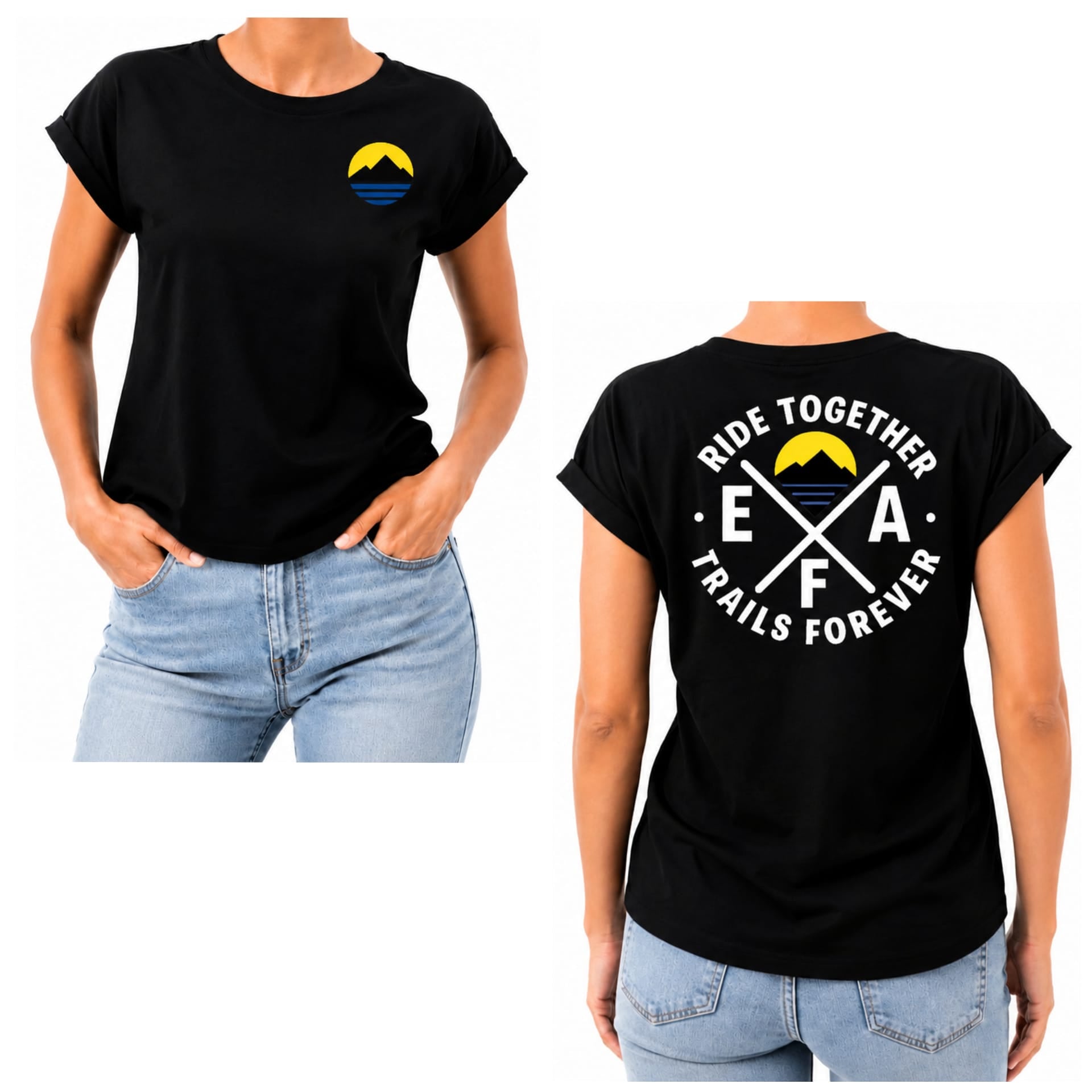 EFA - Damen Freizeit T-Shirt Schwarz (Variante 2)