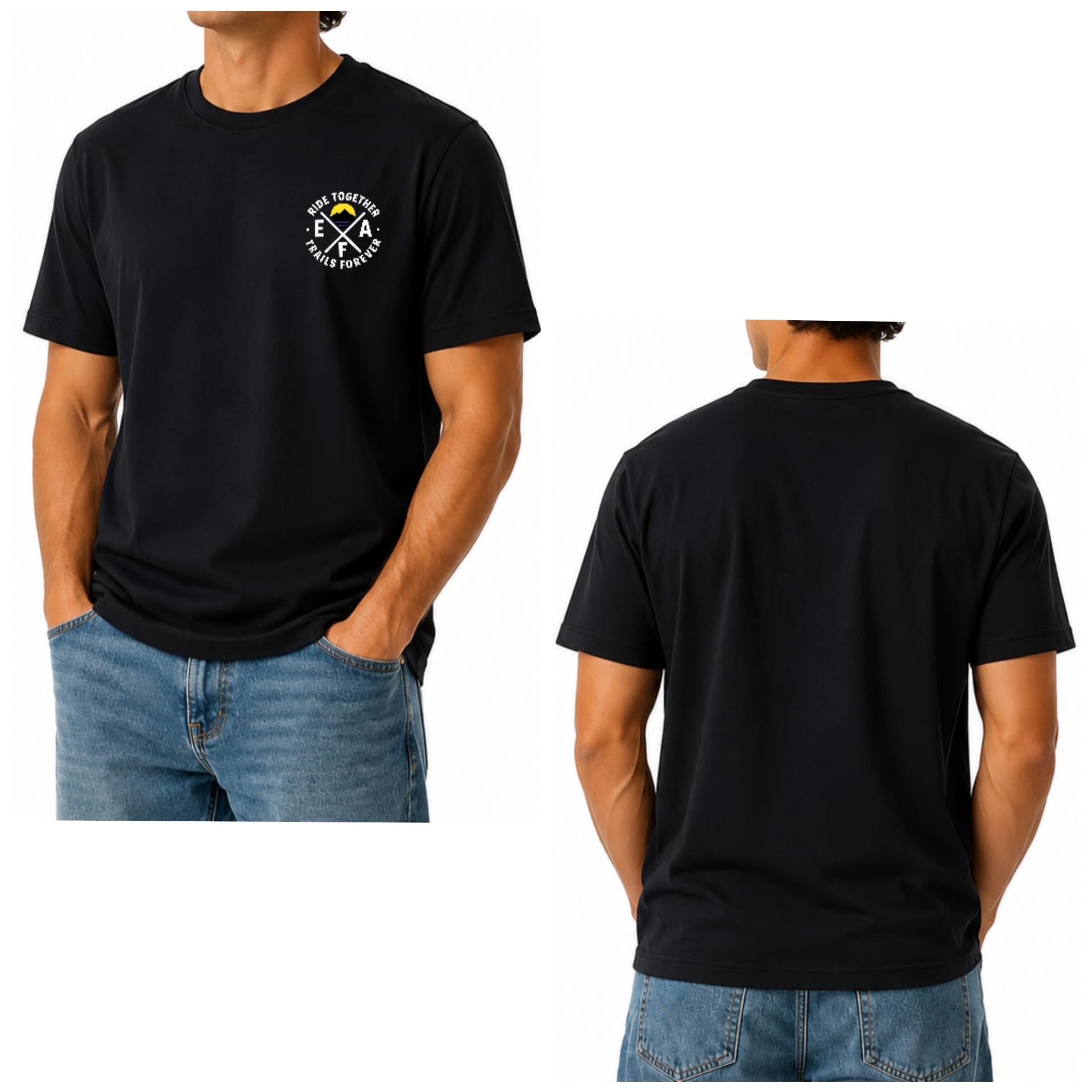 EFA - Herren Freizeit T-Shirt Schwarz (Variante 1)