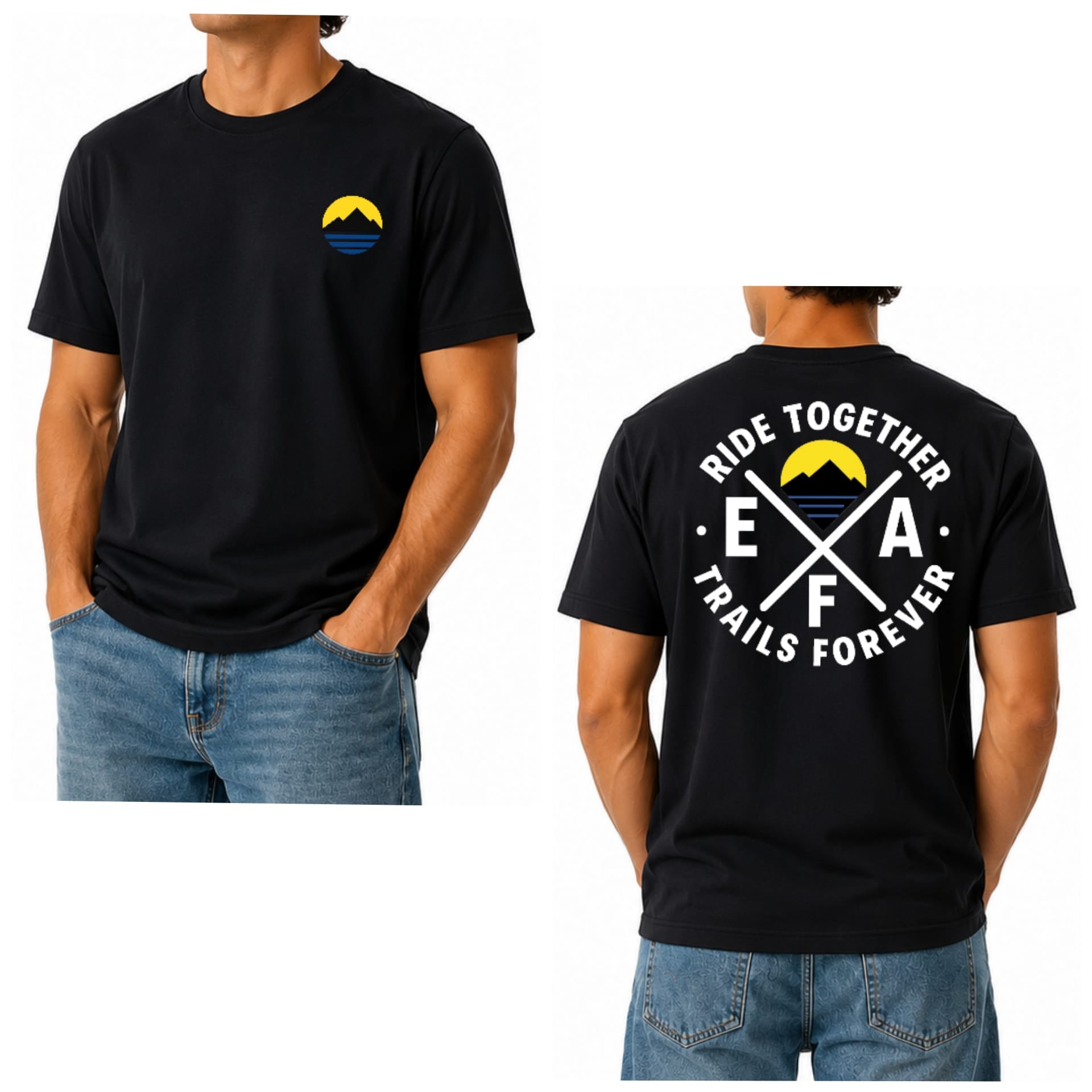 EFA - Herren Freizeit T-Shirt Schwarz (Variante 2)